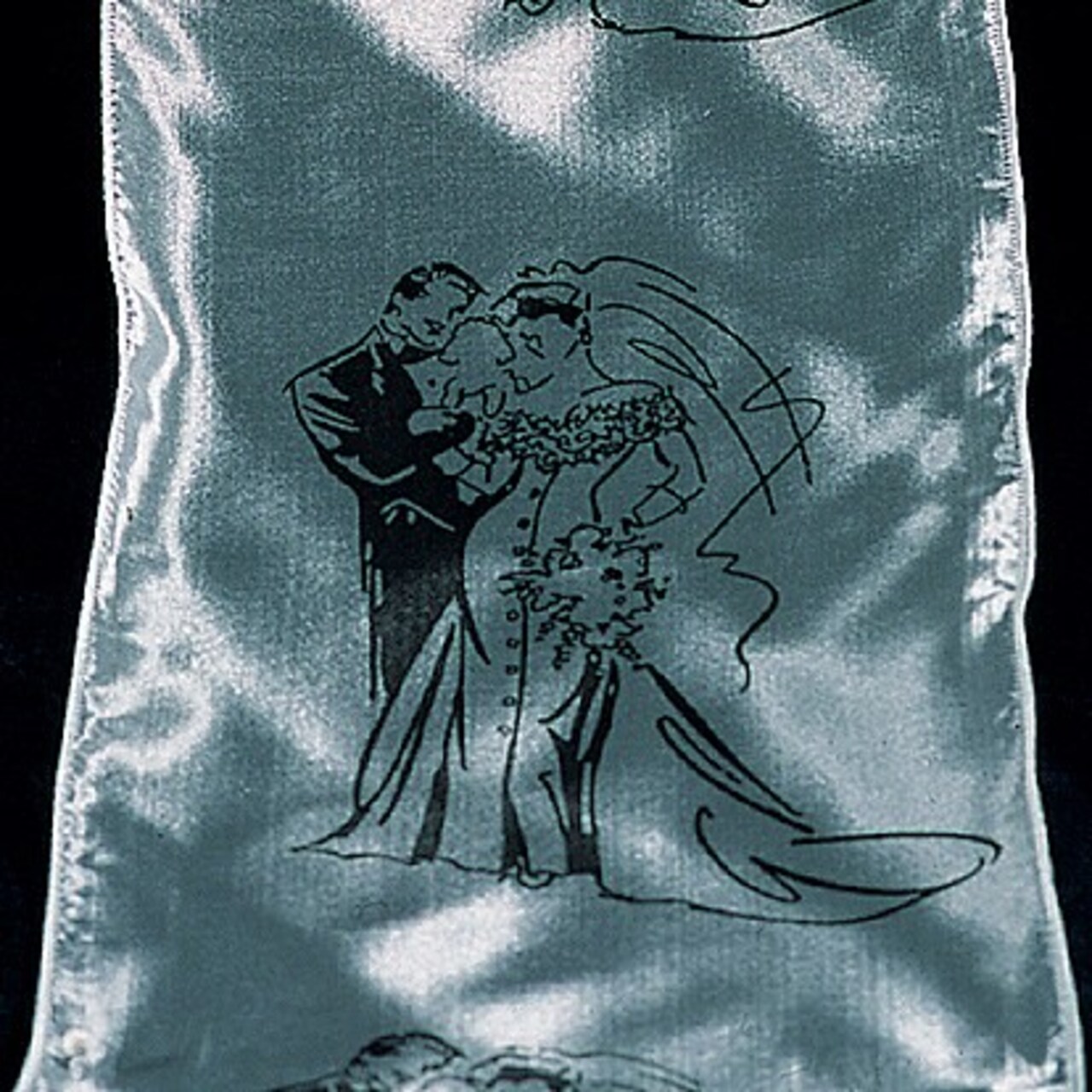 The Ribbon People White and Black Bridal Satin Silk Wired Craft Ribbon 3" x 27 Yards